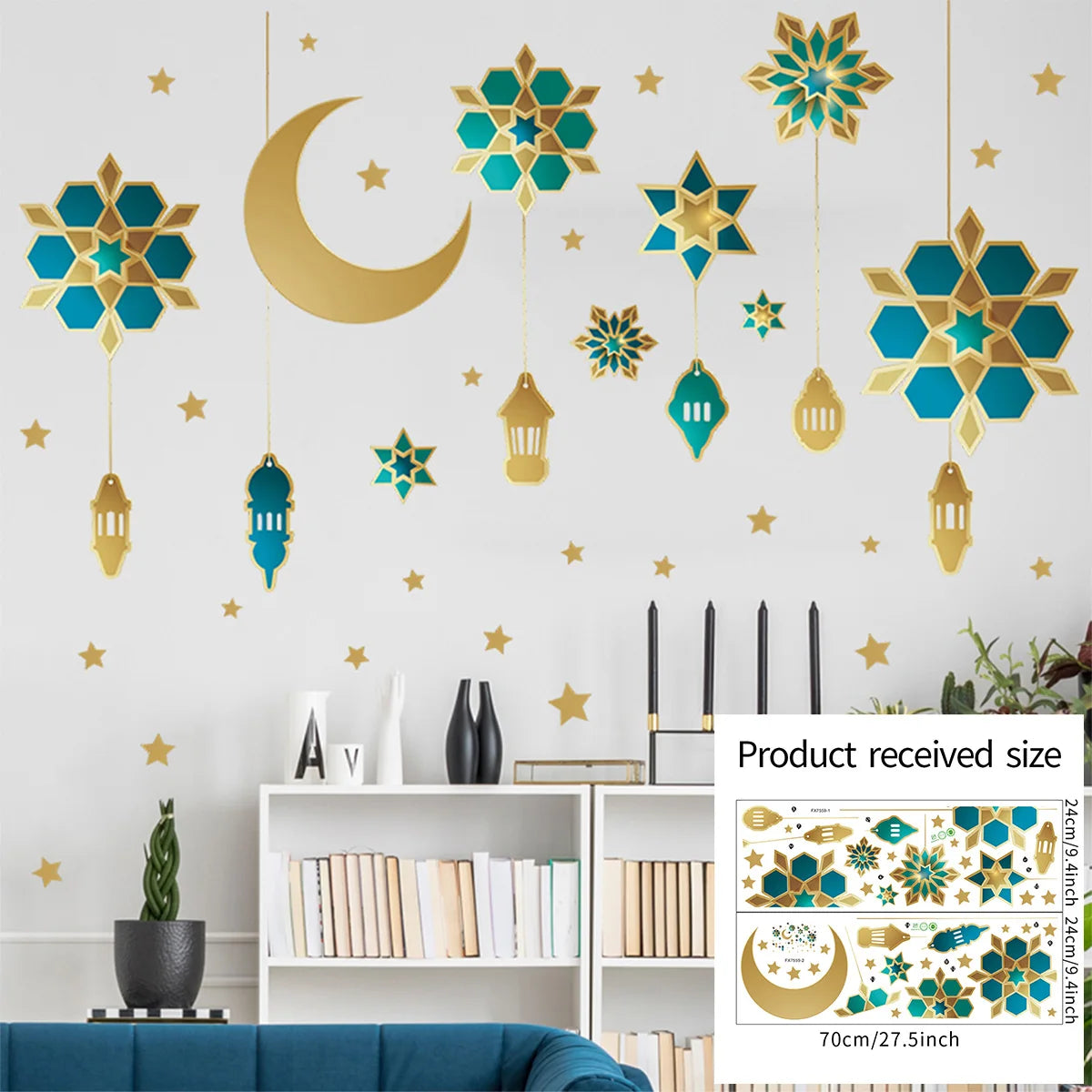 Eid Mubarak 2024 Window Stickers Ramadan Decorations for Home Islamic Ramadan Kareem Muslim Party Decor Eid Mubarak Gift Al Adha