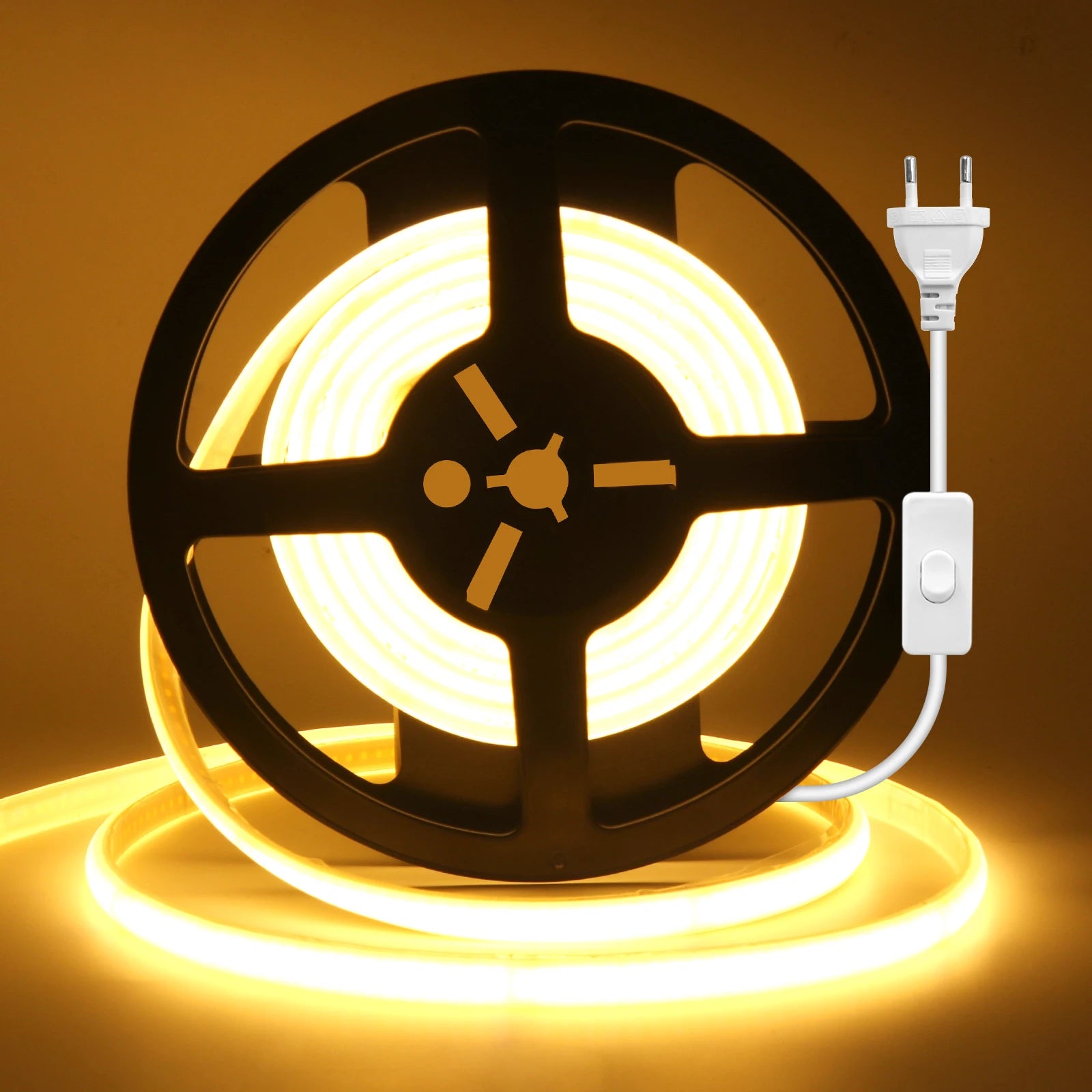 IP65 COB Self-adhesive Tape LED Neon Light Strips AC 230V RA90 Waterproof Outdoor Garden FOB Ribbon Lamp 2Pin Wire/EU Power Plug