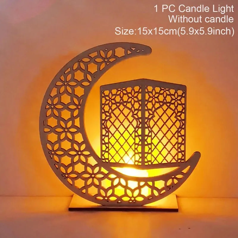 EID Mubarak Wooden Pendant Ramadan Decoration For Home Islamic Muslim Party Decor EID Gifts Abaya AL Adha Kareem