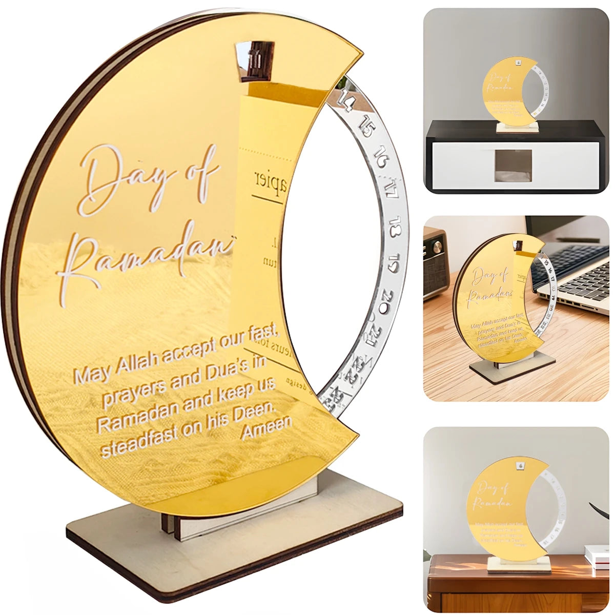 Ramadan Kareem Countdown Calendar Ornament Eid Mubarak Decoration 2025 For Home Muslim Islamic Festival Eid Al-Fitr Party Favors