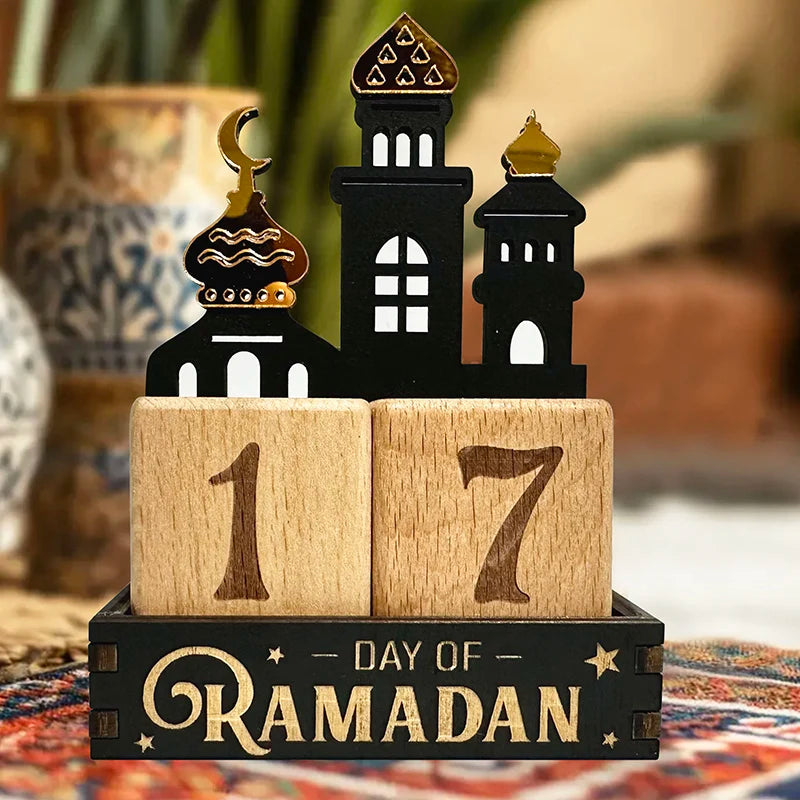 Ramadan Calendar Eid Mubarak Countdown Calendar Islamic Muslim Desk Accessories Al-Fitr Calendar DIY Party Supplies