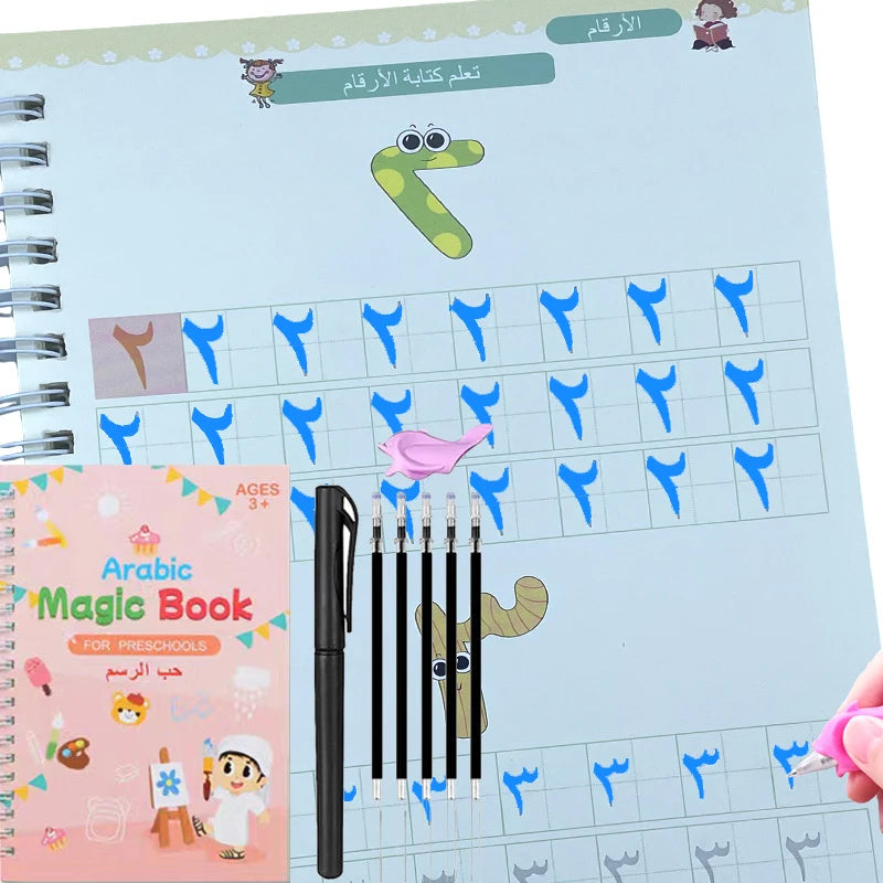 Kids Arabic Reusable Copybook with Pen Magical Writing Book