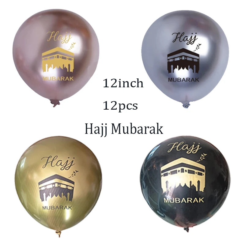 Eid Mubarak Round Star Moon Foil Balloon Ramadan Kareem Islamic Muslims Umrah Mubarak  Eid al Fitr Festival Party Decor Supplies