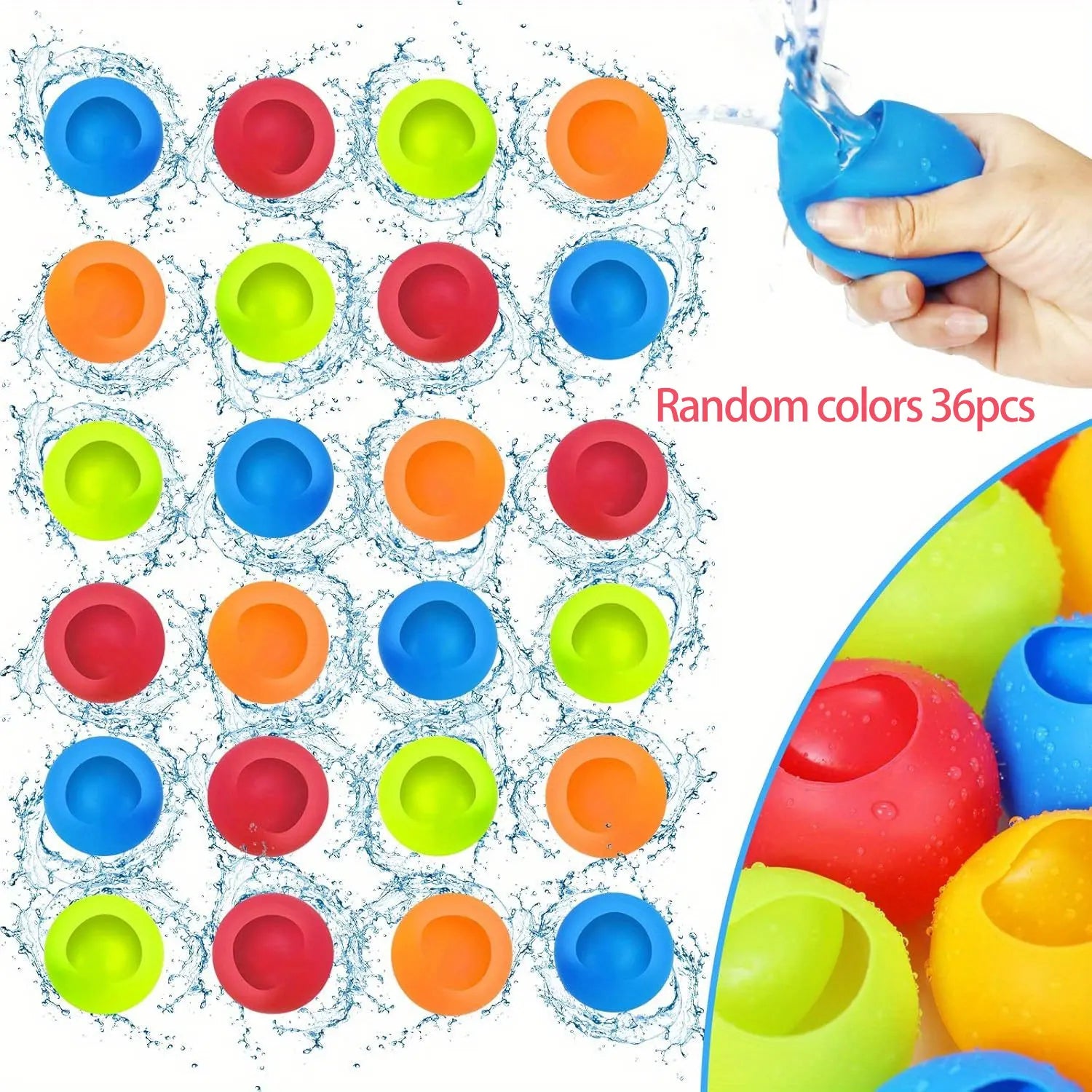 Refillable Water Balls for Pool, Outdoor Water Bombs Toys, Water Games Quick Fill Water Balloon for Backyard for Swimming Pool