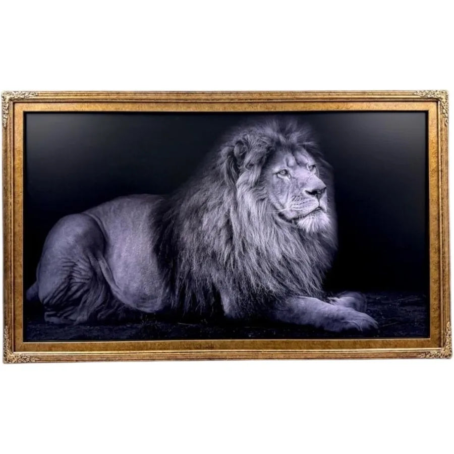 3243 50–55 Inch Handmade Wood Ornamental Frame with Marble Gold Finish, Designed Specifically for Samsung The Frame TV