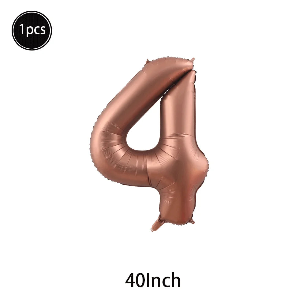 Caramel/Chocolate/Cream Number Balloon Star Heart Foil Helium Ball Kids Adult Girl Birthday Wedding Anniversary Party Decoration