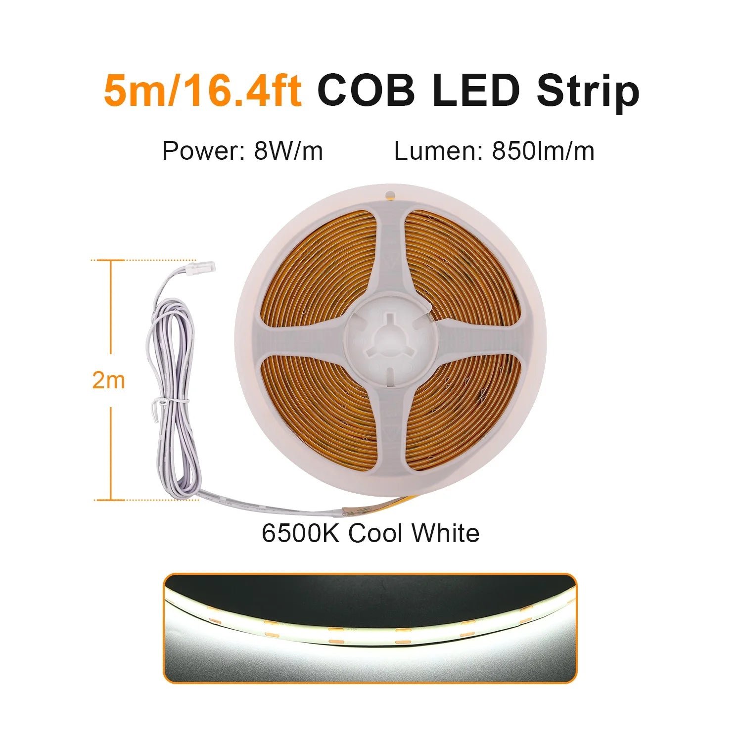 Under Cabinet COB LED Strip Light Collection Display Closet Bookcase Wardrobe Lamp Tape Penetrable Wood Dimmable Touch Sensor