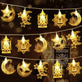 1.5/3M EID Mubarak LED String Lights Moon Star Castle Lantern Light Islam Muslim Festival Party Ramadan for Home Decoration 2026