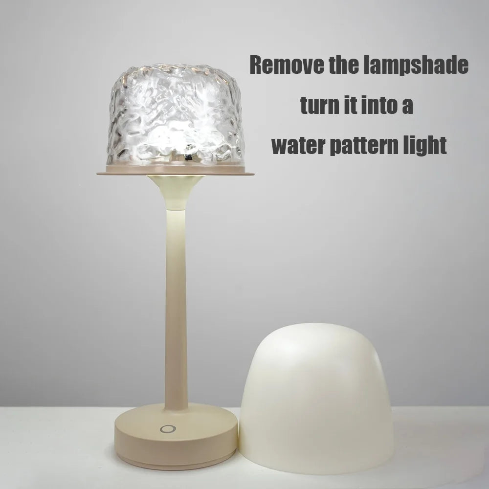 16 Color Water Ripple Atmosphere Desk Lamp Mushroom Table Lamp LED High Footed Desk Lamp with Remote Projection Atmosphere Light