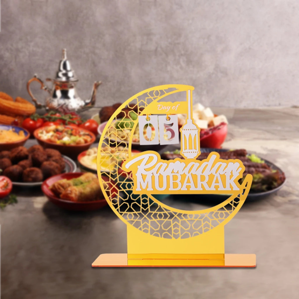Ramadan Kareem Countdown Calendar Ornament Eid Mubarak Decoration 2025 For Home Muslim Islamic Festival Eid Al-Fitr Party Favors