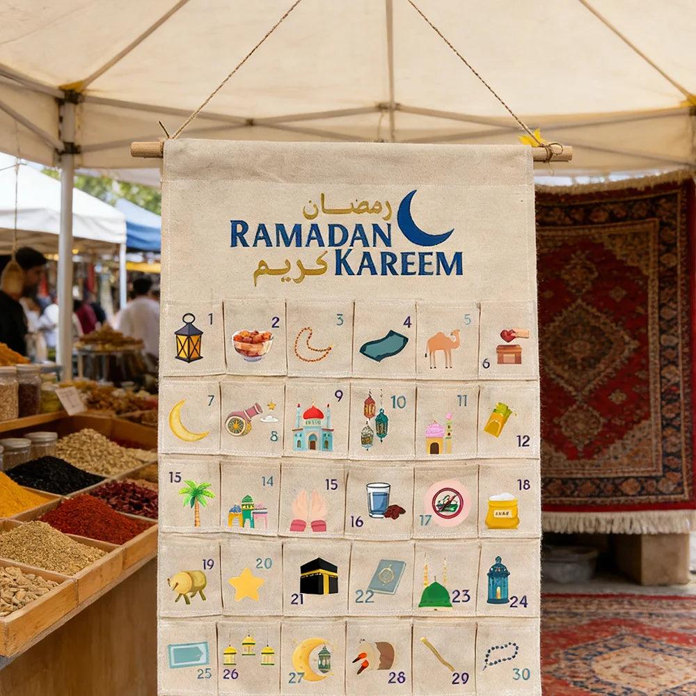 Ramadan Kareem 30-Day Advent Calendar – Kids Wall Hanging Home Decor