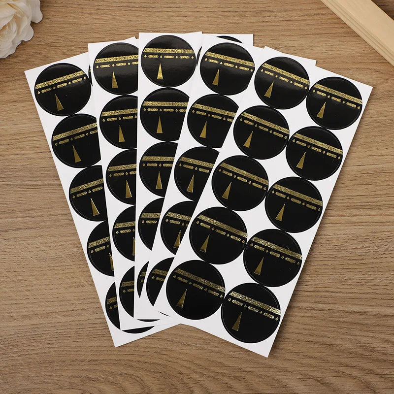 30/60pcs 4cm Umrah Mubarak Paper Stickers Muslim Islamic Party Gift Wrapping Decoration Eid Ramadan Candy Box DIY Label Sticker