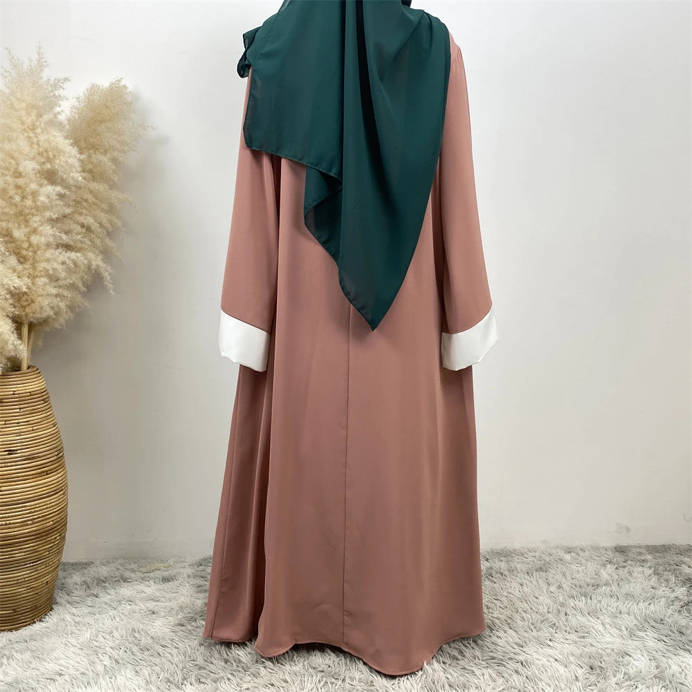 Ramadan Eid Luxury Splicing Two-Piece Style Abaya for Women – Dubai Kaftan Modest Islamic Dress Marocain Femme