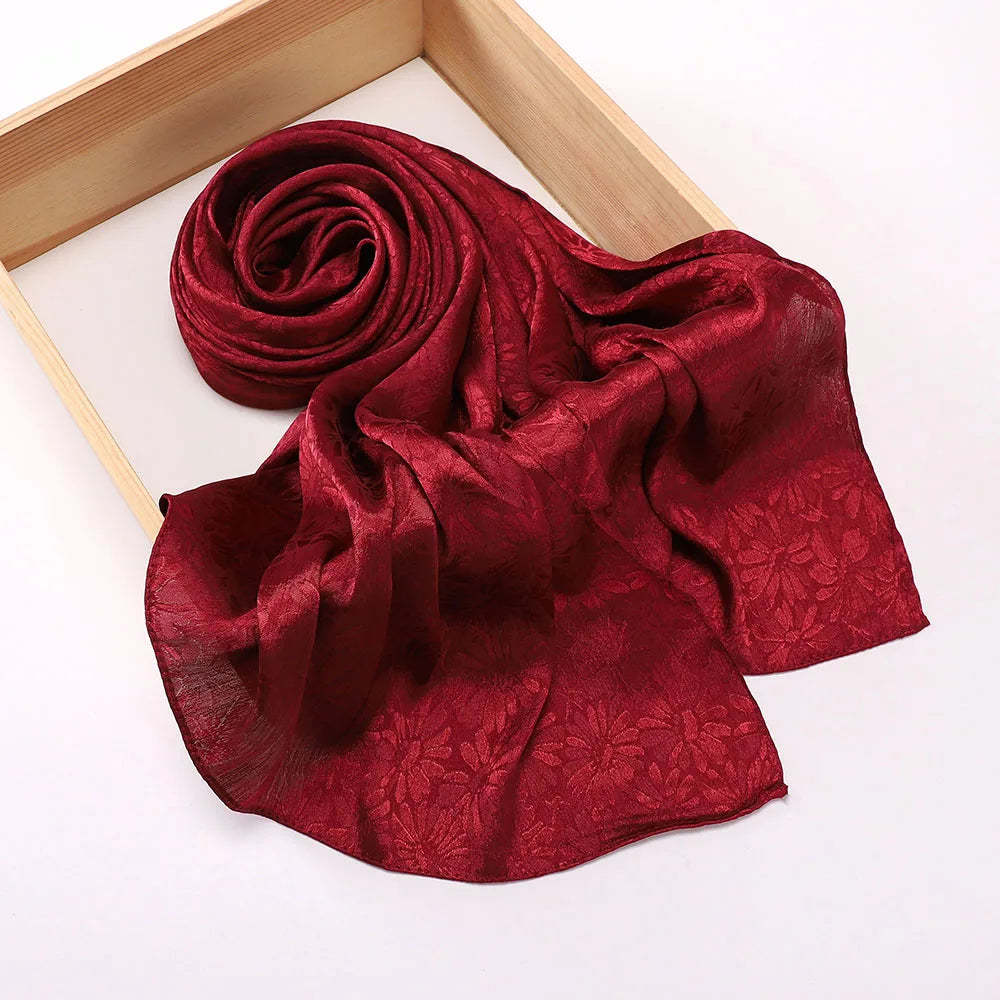 Premium Glimmer Satin Silk Crepe Crinkle Shawl Glitter Breathable Light Weight Muslim Women Scarf Hijab Long Shawl