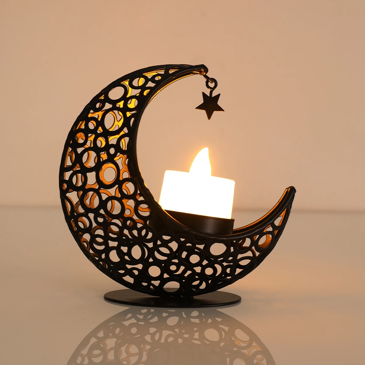 Ramadan Decor Moon Candlestick EID Mubarak Decor 2025 Home Candle Holder Ramadan Kareem Islamic Muslim Party Eid Al Adha Gifts