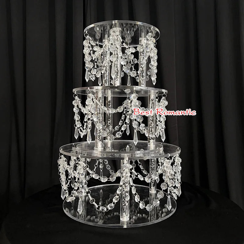 Hot sale new style wedding acrylic cake stand wedding scene layout crystal cake stand wedding supplies