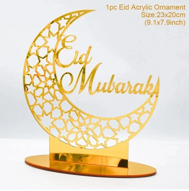 Ramadan Tray Table Centerpieces Plate Acrylic Ramadans Eid Mubarak Decorations for Home 2025 Islam Muslim Festival Party Gifts