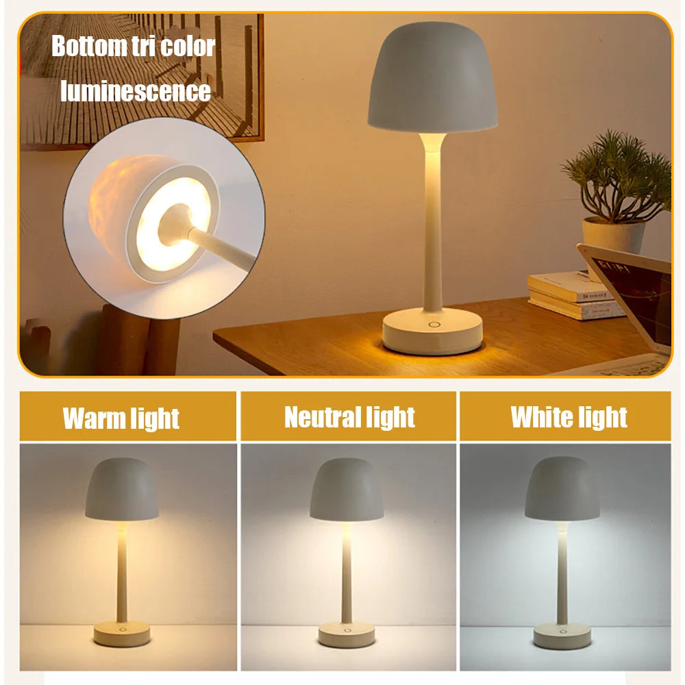 16 Color Water Ripple Atmosphere Desk Lamp Mushroom Table Lamp LED High Footed Desk Lamp with Remote Projection Atmosphere Light