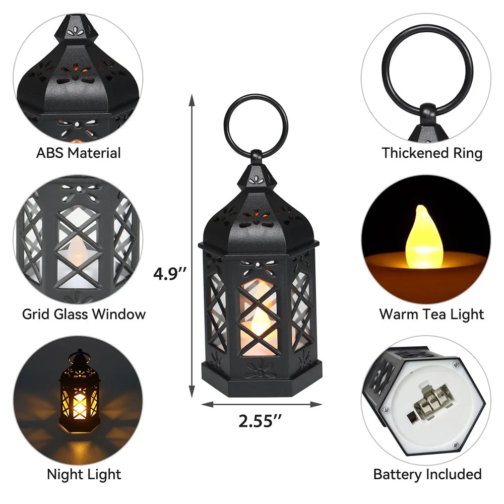 1pack Mini Lantern Christmas Candle Lanterns Decorative Outdoor Wall Lanterns Table Centerpiece for Wedding Halloween Christmas