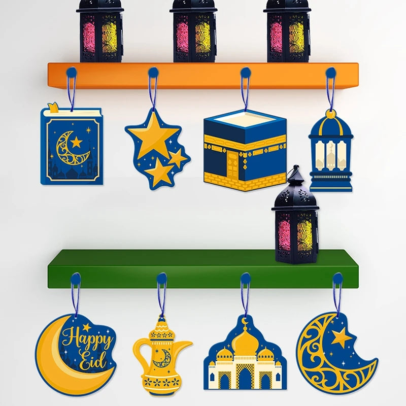 2026 Eid Mubarak Pulling Flag Ramadan Hanging Pendants Decoration  Middle East Festival Party Islamic Muslims Decor Ornaments