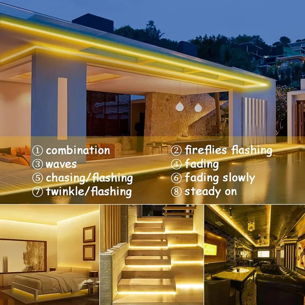 5V Solar LED Stripe Outdoor IP65 Waterproof String Lamp Garden Decoration Street Garland 8 Modes Fairy Lights