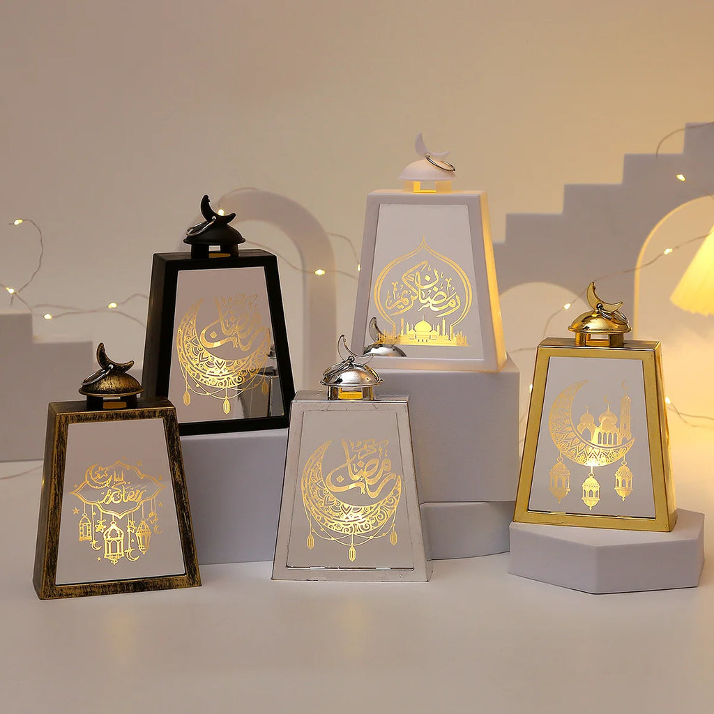 Ramadan Kareem Led Lantern Light Eid Mubarak Ornaments Decoration for Home 2025 Islamic Muslim Party Supplies Eid Al-Fitr Gift