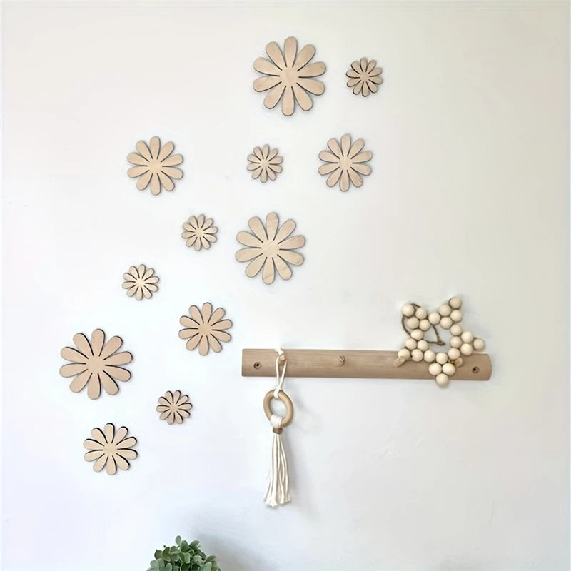 Simple Wooden Wall Decoration Hot Air Balloons Sun Moon Stars Heart-shaped Wall Ornaments Warm Sweet Children's Rooms