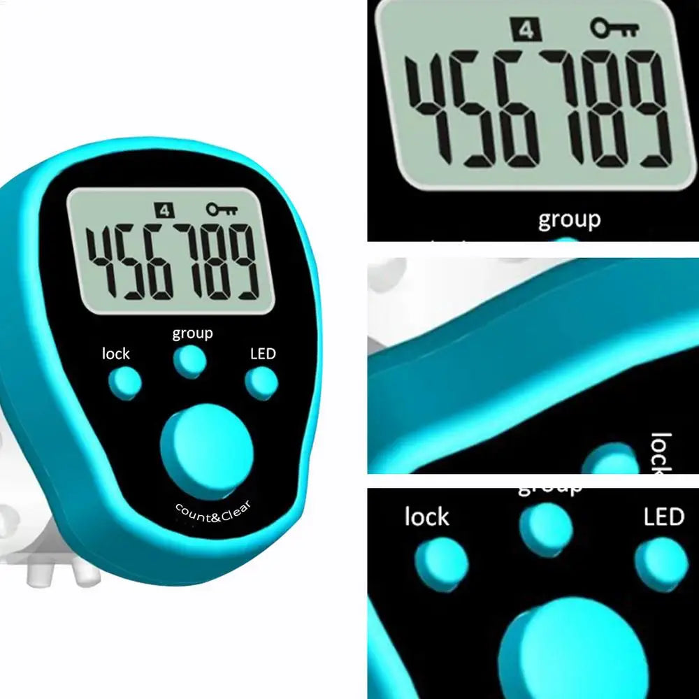 5 Channel Finger Counter LCD Electronic Digital Chanting Counters Tally Counter Mini Stitches Marker Row Finger Counter, Battery Included