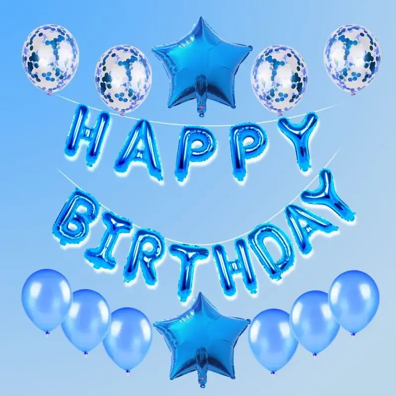 25pcs/set Happy Birthday Balloons Set Foil Letter Balloon Garland Bunting Banners Kids Birthday Party Babay Shower Decoration