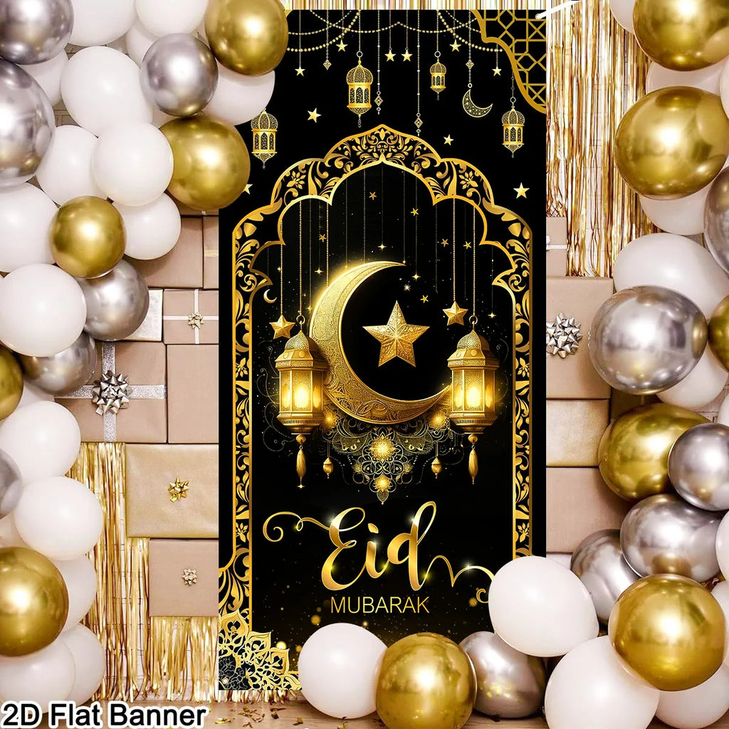 Eid & Ramadan Door Banner Hanging Flag Ramadan Decoration 2026 for Home Ramadan Kareem Ramadan Eid Muslim Party Eid Al-Fitr Gift