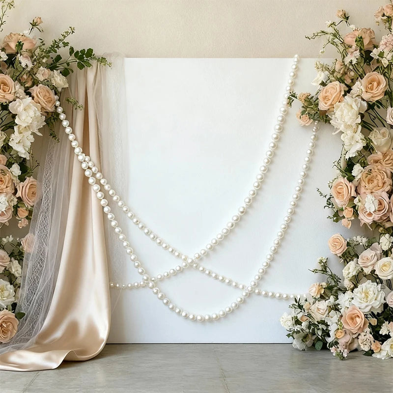 Wedding Party Big Pearl Decor Wedding Supplies Birthday Party Artificial Pearls Diy Beaded Garland White Ball Pendant & Figurine