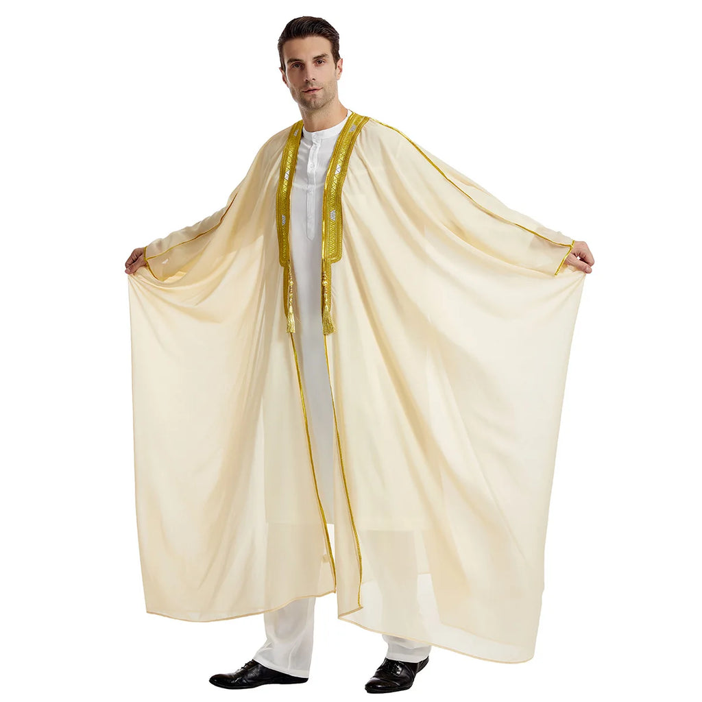 Eid Muslim Men Jubba Thobe Mens Cardigan Abaya Long Dress Islamic Ramadan Kimono Long Robe Saudi Arabic Musulman Caftan Dubai