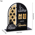 Black Gold Ramadan Countdown Calendar Gift Day Of Acrylic Ramadan Calendar Ornament With Replacing Number 2025 Eid Mubarak Decor