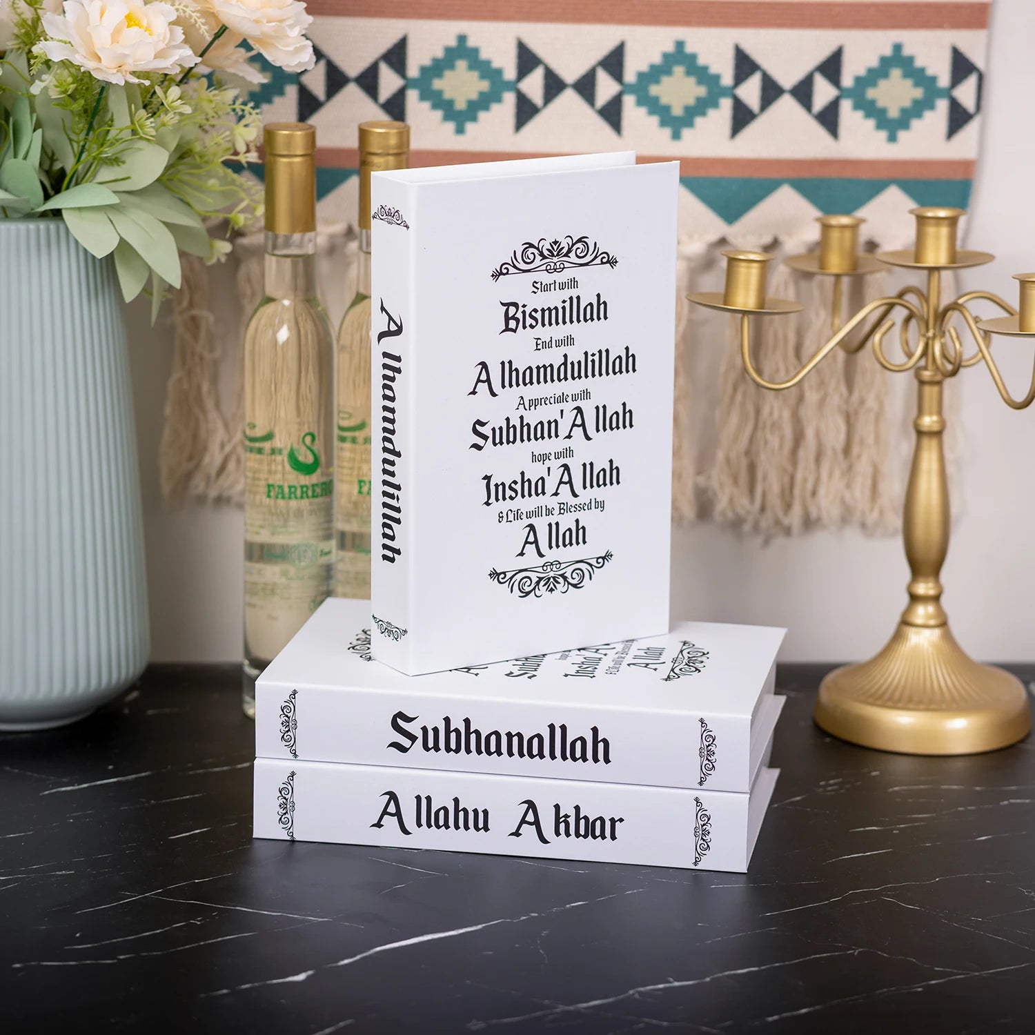 Islamic Luxury Fake Books Decorative Storage Box for Home