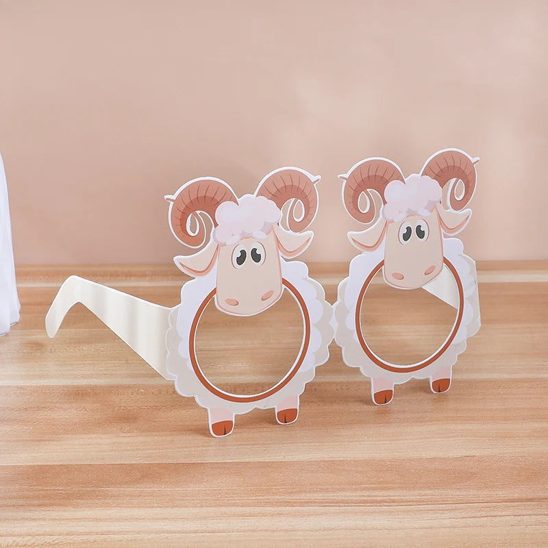 12pcs EID Mubarak Paper Glasses Ramadan Decorations For Home Islamic Muslim Party Supplies Photo Booth Props Gifts Eid Al Adha