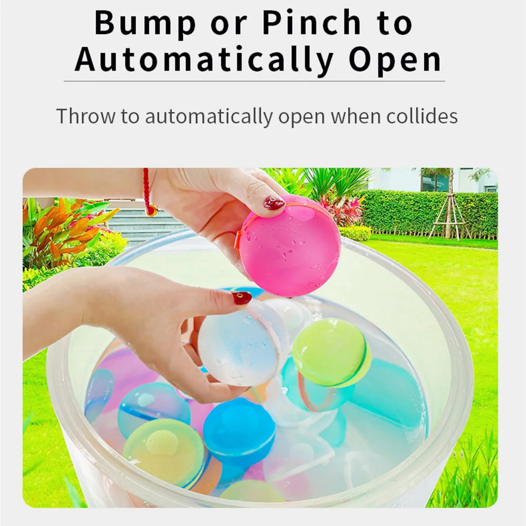 Magnetic Reusable Water Balloons Refillable Water Balloon Quick Fill Self Sealing Water Bomb Splash Balls for Kids Swimming Pool