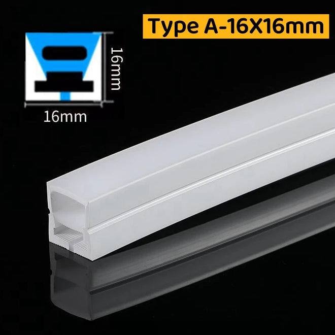 Embedded Flexible Neon Silicone Tube LED Rope Lamp Waterproof Diffuser Channel WS2811 WS2812B Outdoor Linear Ribbon Strip Lights