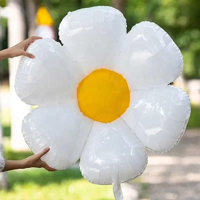 10/1PCS White Daisy Flower Balloon Multi Size Sunflower Foil Balloons Helium Ball Children Birthday Party Baby Shower Decoration