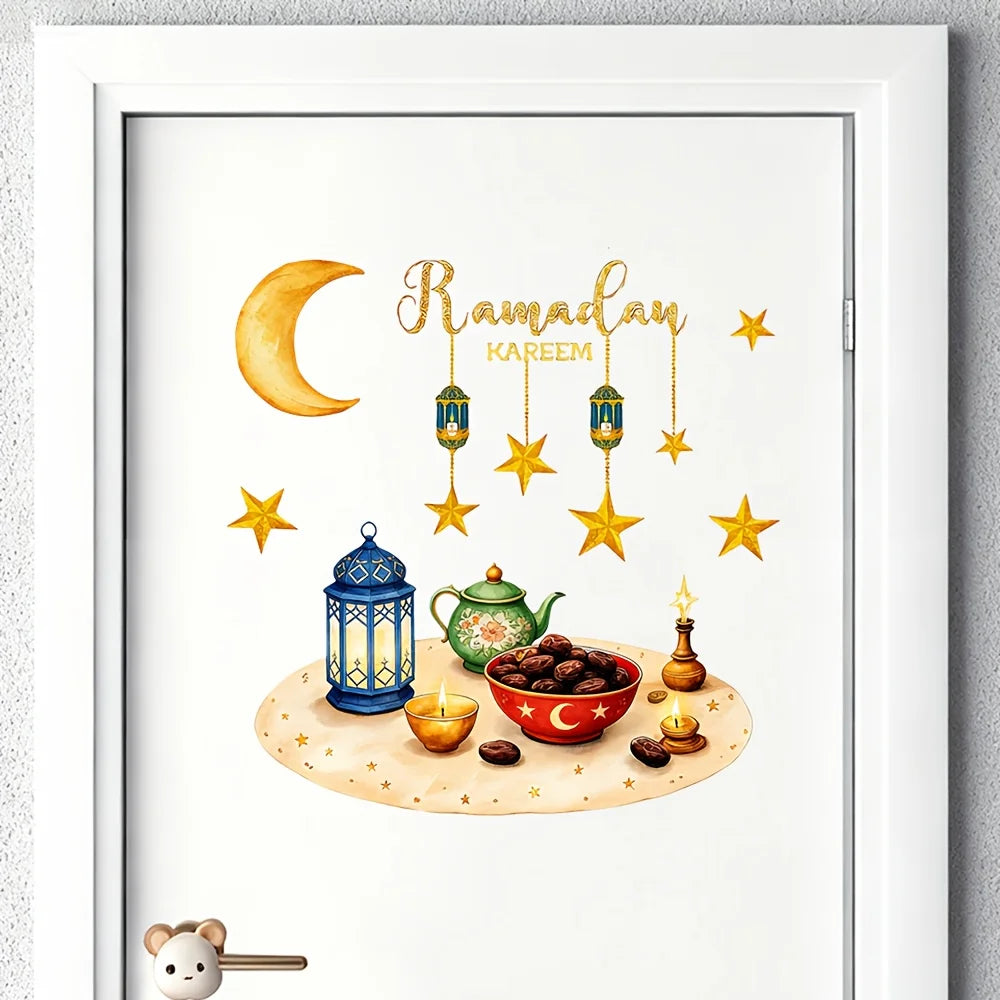Eid Window Stickers Ramadan Decoration Eid Mubarak Decor for Home 2026 Ramadan Kareem Islam Muslim Party Supplies Eid Al-fitr