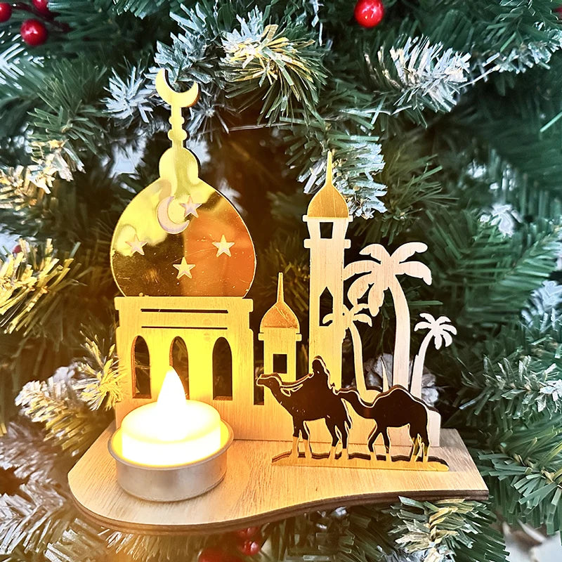Eid al-Fitr Decorations Candlestick Star and Moon Desktop Ornament Ramadan Decorations 2026 Candlestick Party Decorations
