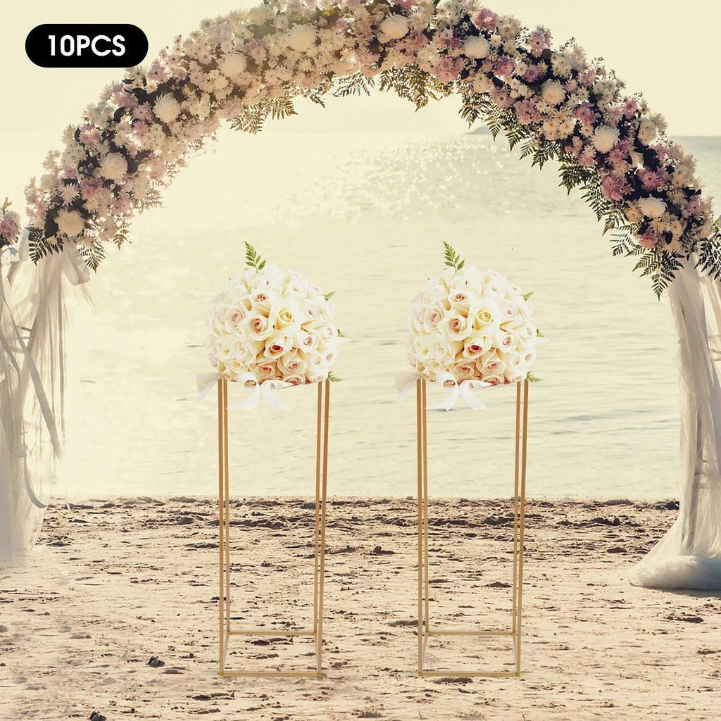 10PCS Metal Flower Stand Geometric Flower Vase Stand Road Lead Rack for Table Centerpieces Party Elegant Floral Arrangement