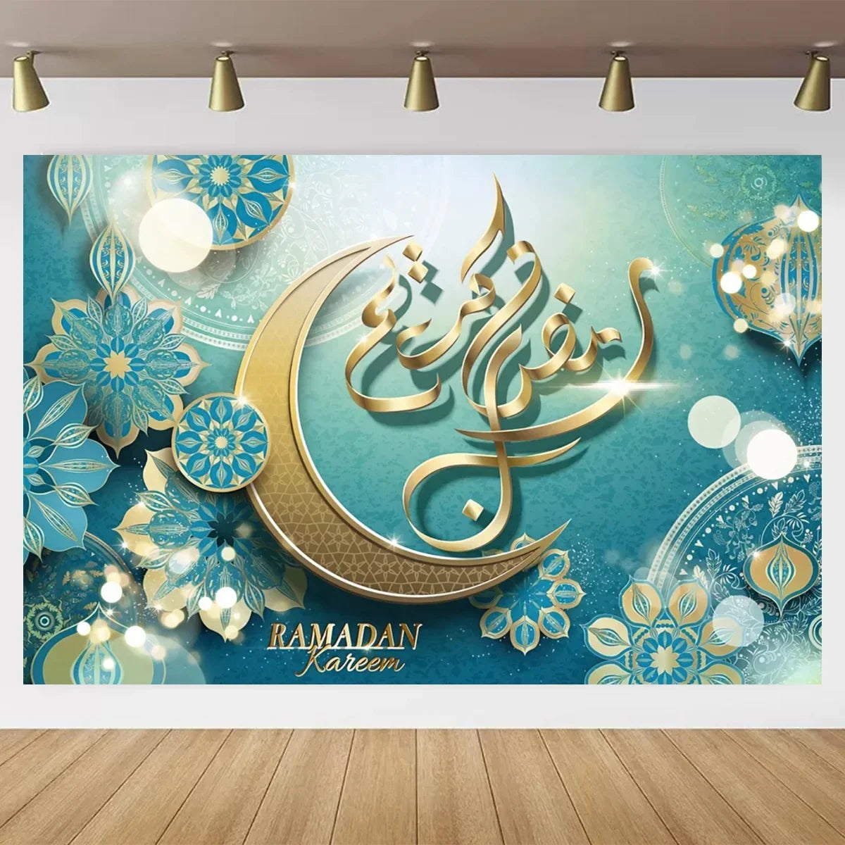 Eid Mubarak Backdrop for Photography EID Al Adha Muslim Ramadan Kareem Moon Lantern Islamic Eid al-Fitr Photo Background Props