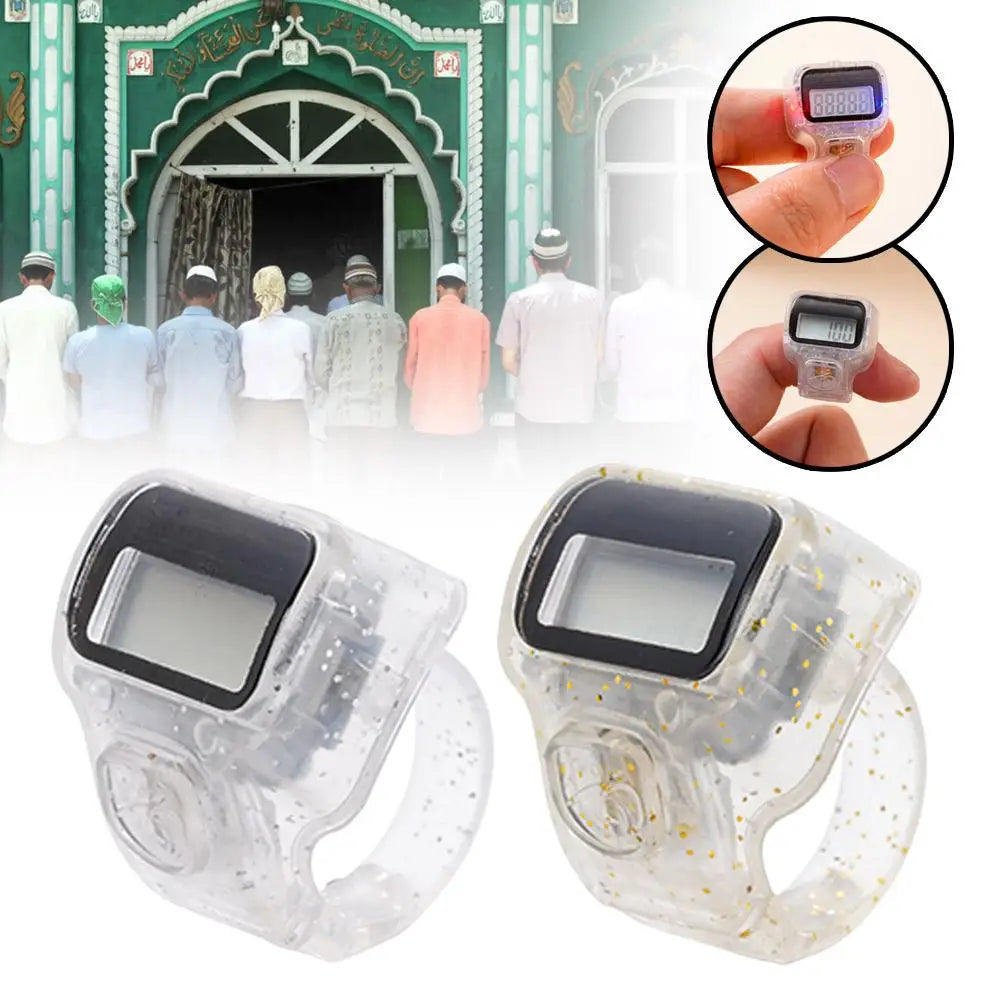 Finger Counter W/ Islamic Tasbih Digital LED Electronic Handheld Tally Counter, Finger Counter Resettable Clicker, Battery Included