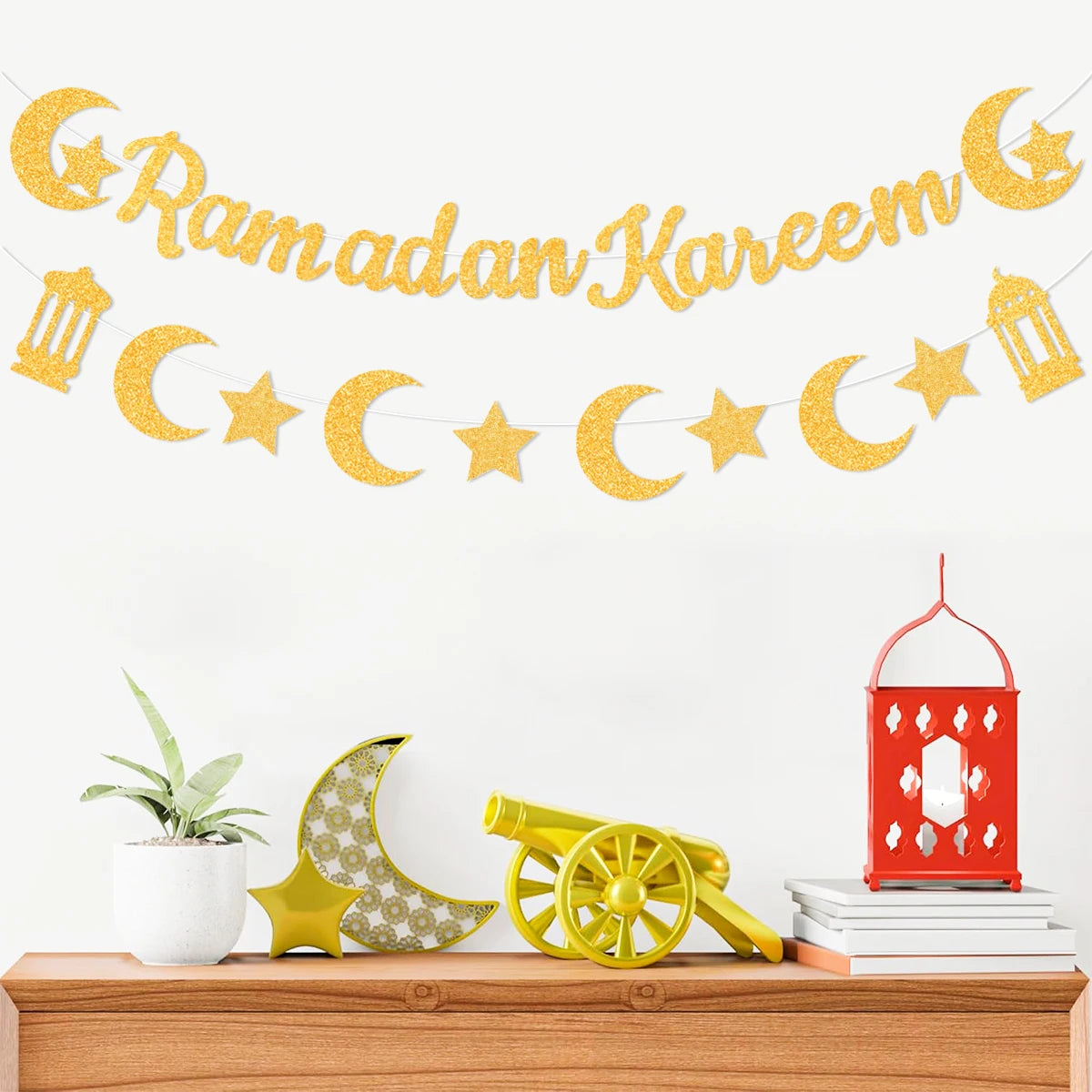 Eid Mubarak Ramadan kareem Banner Pull The Flag Eid Ramadan Decor For Home 2025 Ramadan Muslim Islamic Party Decor Supplies