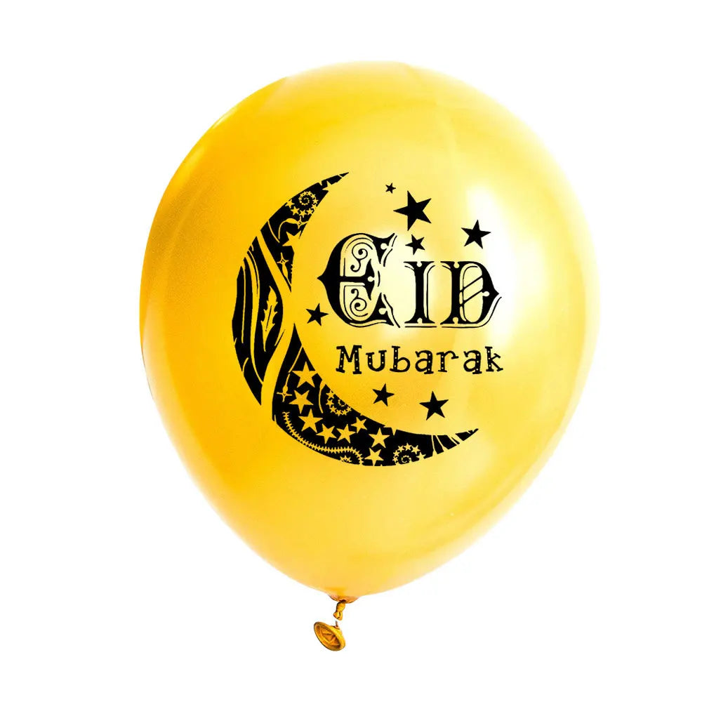 10Pcs Eid Mubarak Latex Balloon Ramadan Kareem Decoration Air Globos Ramadan Mubarak Muslim Islamic Festival Party Supplies 2024