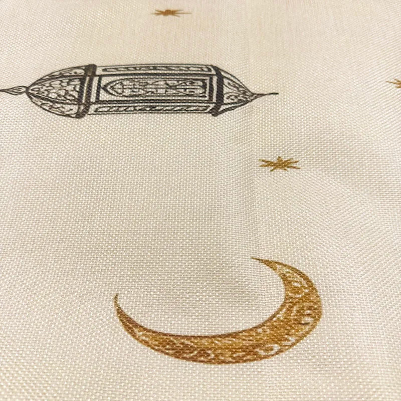 Ramadan Star Lantern Table Runner for Eid Mubarak Home Dining Table Decoration 2026 Islamic Muslim Party Polyester Table Runner
