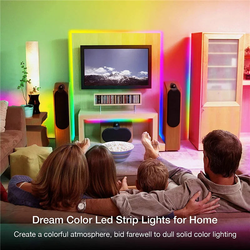 TUYA LED Strip Lights WS2812 RGBIC Addressable Strip Light with Chasing Effect Wifi USB 5V Smartlife Dreamcolor For TV Bedroom