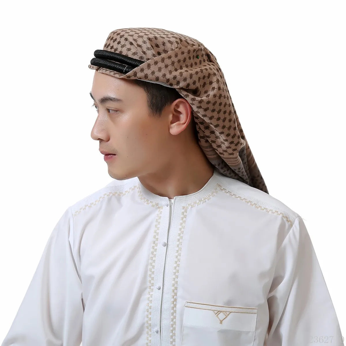 Men Muslim Head Scarf Saudi Arab Dubai Traditional Islamic Clothing Male Headscarf Hijab Plaid Turban Shemagh Gutra Prayer Wear
