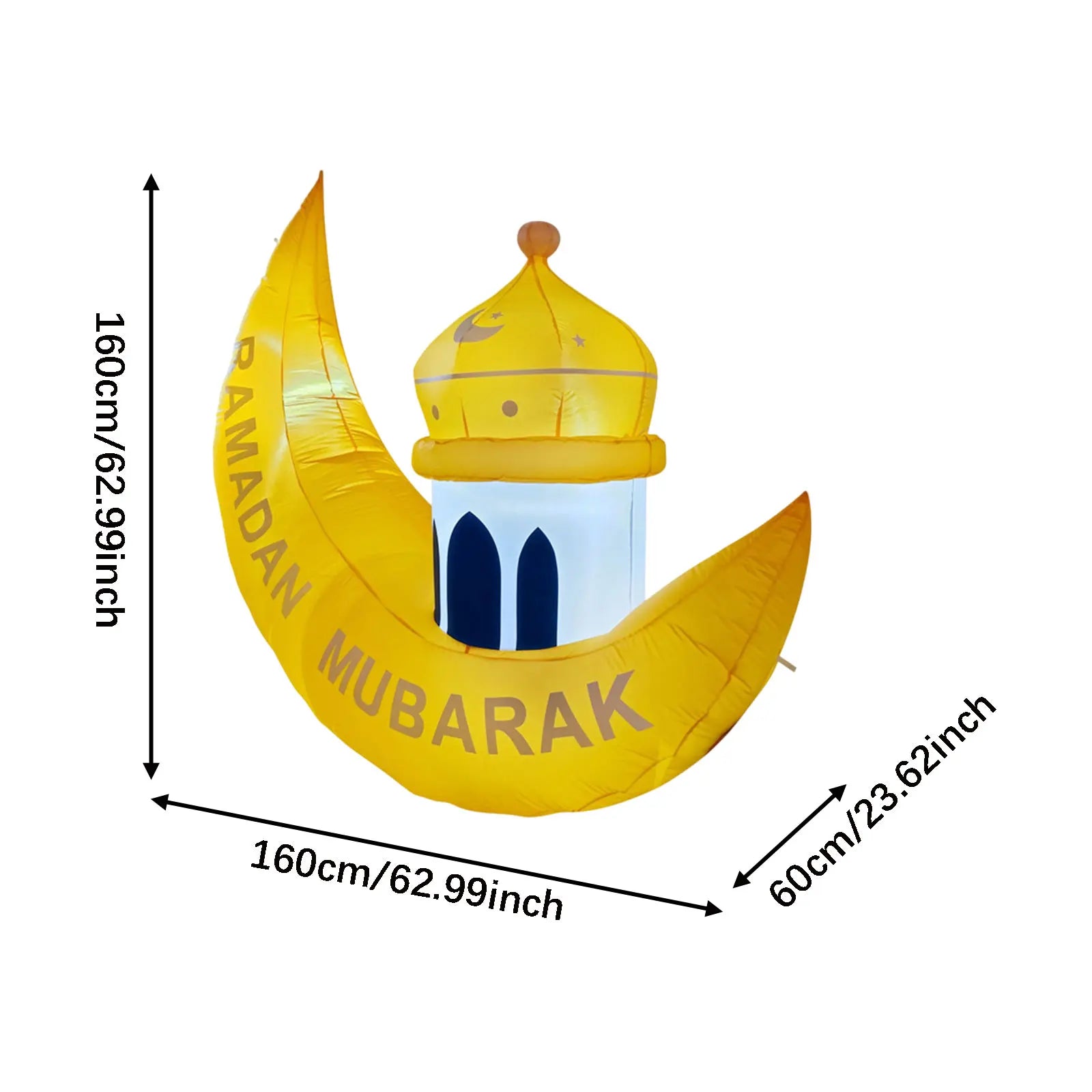 Inflatable Ramadan Moon Decoration 2026 Build in LEDs Luminous Large Eid Mubarak Layout for Outdoor Decor Garden Patio Courtyard