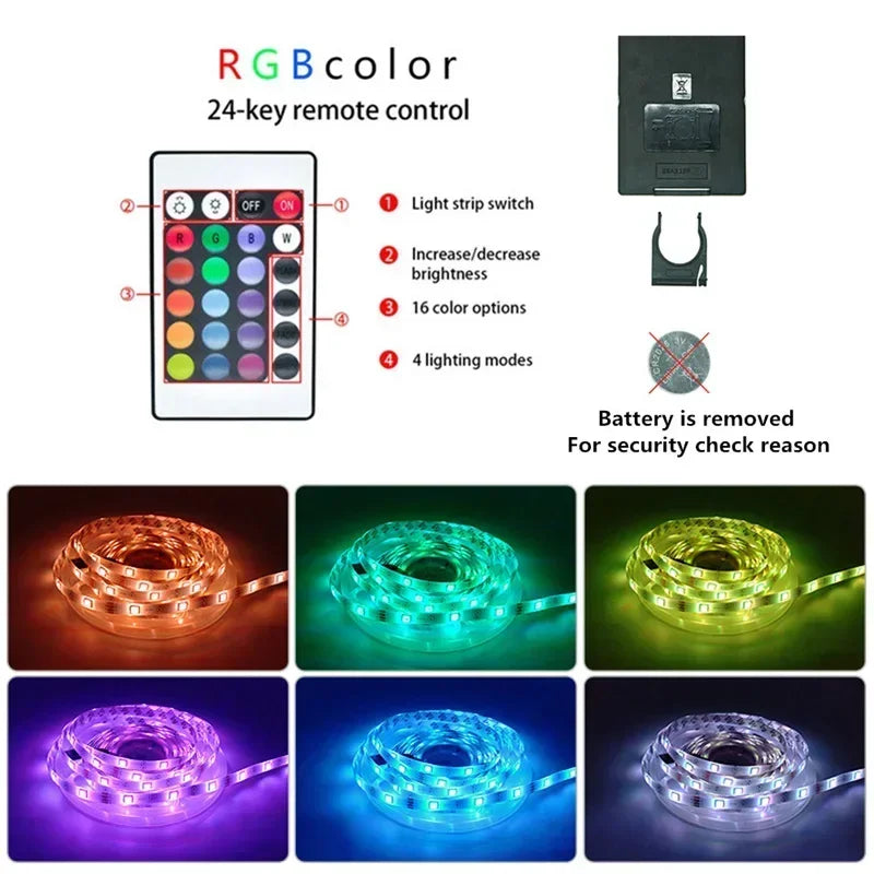 USB Led Strip Lights 5m 10m 20m 30m RGB Led Strip Light TV Backlight Flexible Ribbon Tape Luces Led Light for Room Decoration